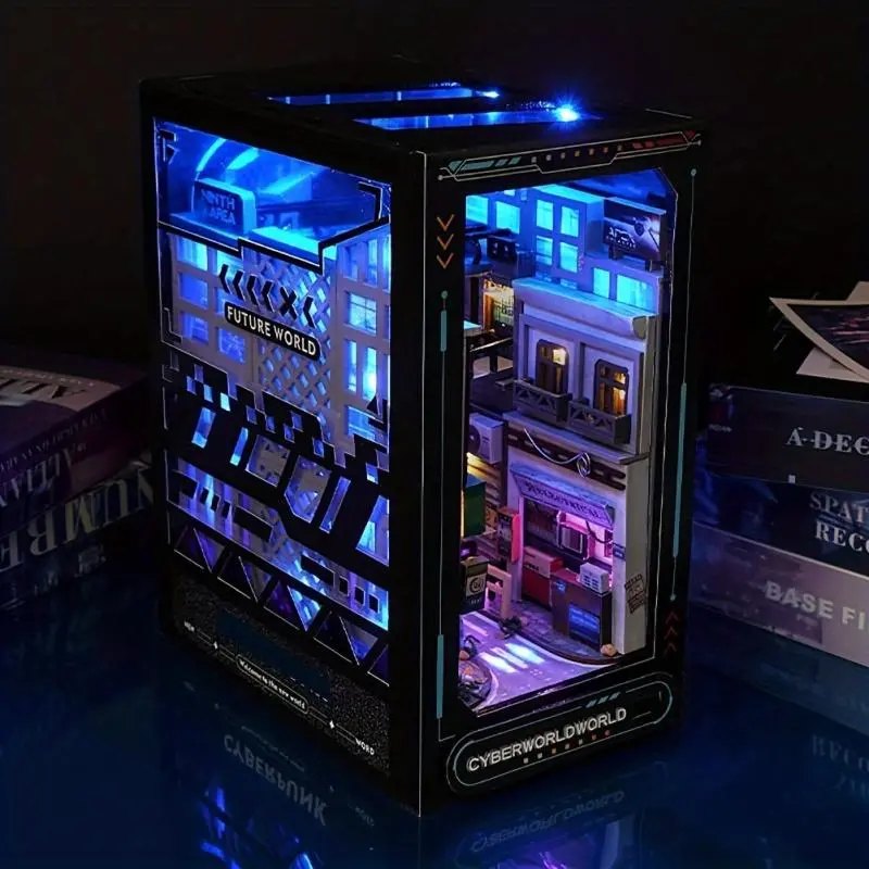 Cyberpunk Style DIY Handmade House Model, 1 Set Creative DIY House Model, Home Decor Ornament, Miniature Model, Creative Birthday Gift
