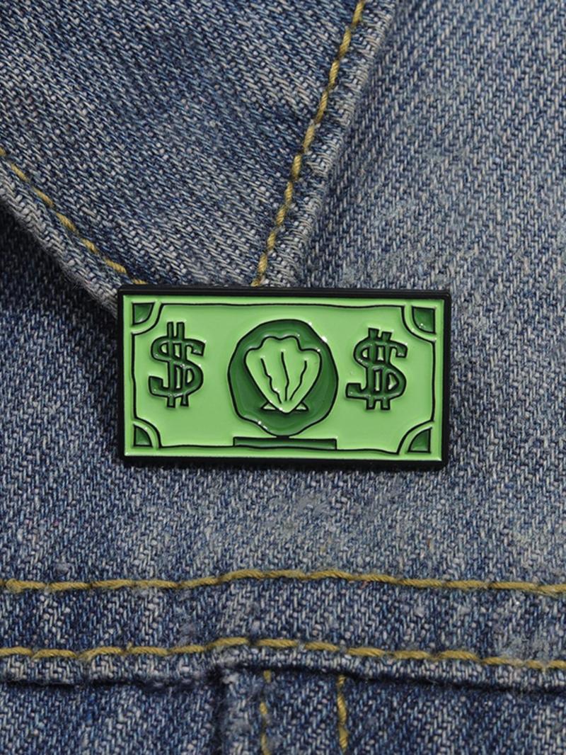 Creative Dollar Money Design Brooch, Fashion Alloy Badge for Daily Clothing Decor, Trendy All-match & Exquisite Brooch for Birthday Gift, Pin, Charms, Jewelry Accessories, Durable Metal Pins