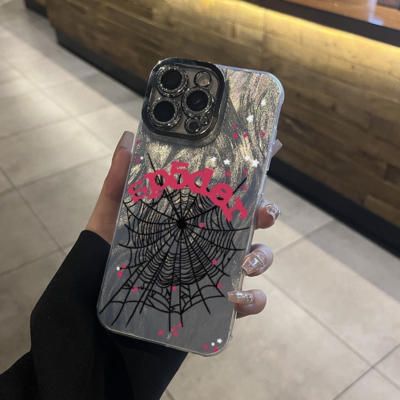 Black spider web pattern, phone case for iPhone17promax, 16 15pro 14plus 13 12Pro 11 Pro Max shockproof full camera protection durable slim silicone case phone case.QX484
