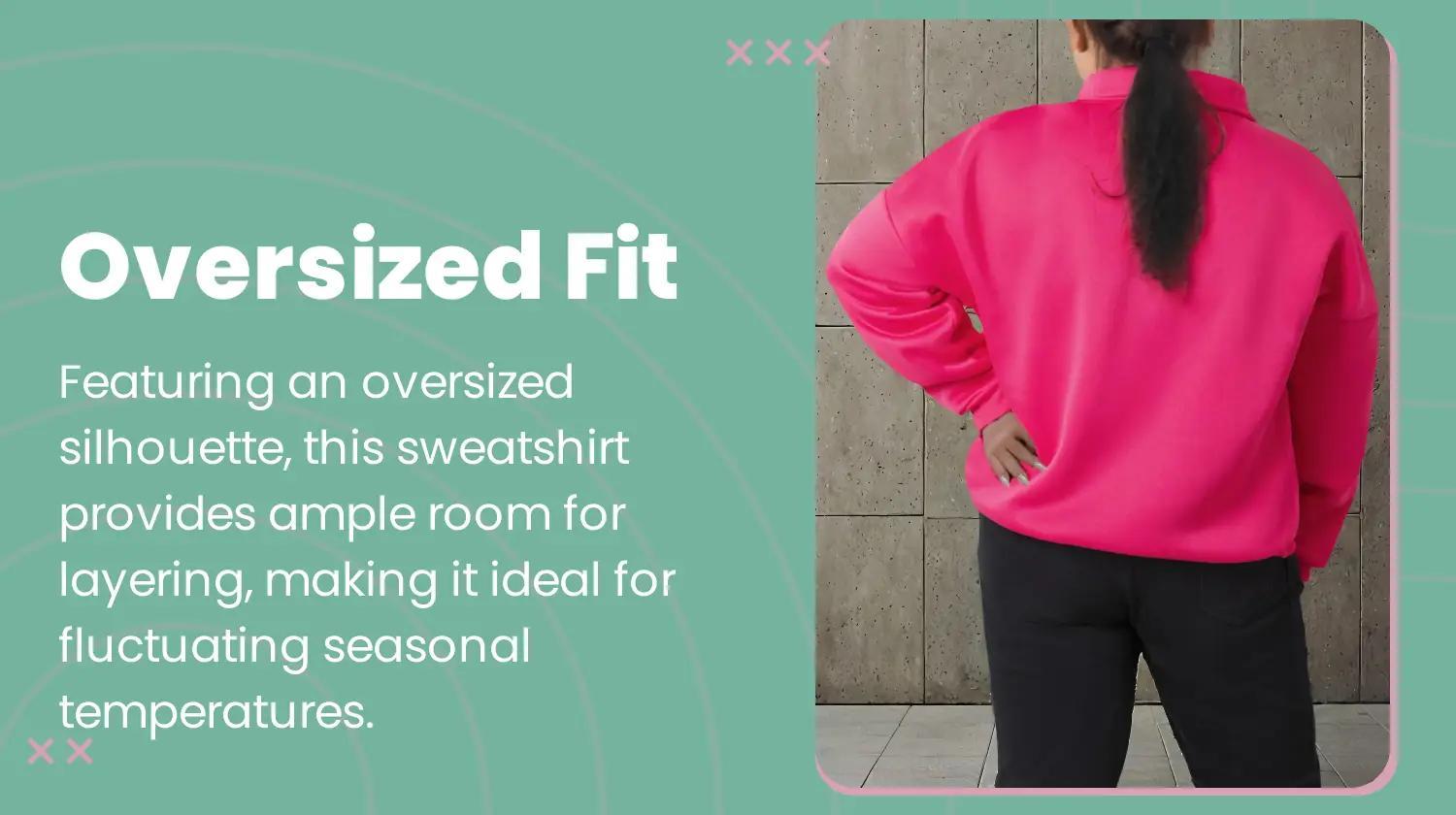 Plus Size Plain Half Placket Zip Front Drop Shoulder Sweatshirt, Plus Casual Long Sleeve Drawstring Collared Pullover for Spring & Fall, Women's Plus Clothing for Daily Wear