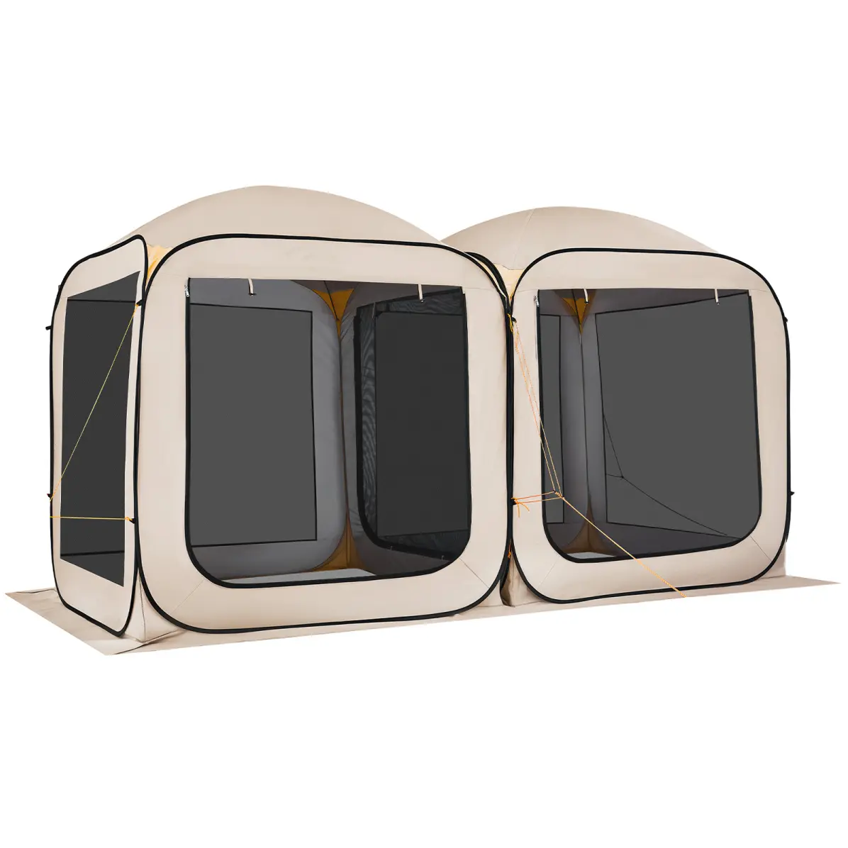 Screen House Tent, 12 x 6 ft, 2 in 1 Pop Up Screen Tent, Portable Screened in Canopy with Carry Bag, Netting Sides, Ground Stakes, for Garden, Patio, Backyard, and Outdoor Activities, Beige On-Site