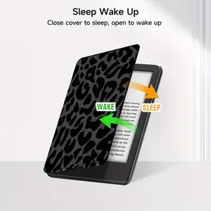 Leopard Print Kindle Paperwhite Protective Case - Ultra-thin faux leather cover with sleep/wake function, reinforced corners, shockproof hard shell, suitable for 6inch and 7inch Kindle 11th generation (2019/2022/2024), stylish and protective design