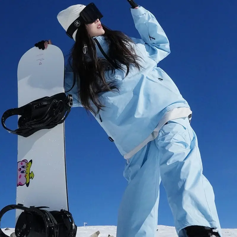 Unisex 2-Piece Thick Waterproof Windproof Warm Ski Set - Outdoor Ski Jacket & Snowboard Outfit