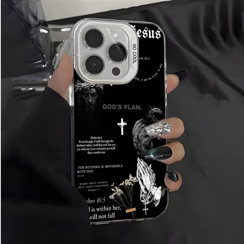 Multi-color Faith Jesus Cross Pattern Mobile Phone Case for iPhone17 16 15 14 13 12 11 Pro Max Plus Luxury Shockproof Protection Back Cover