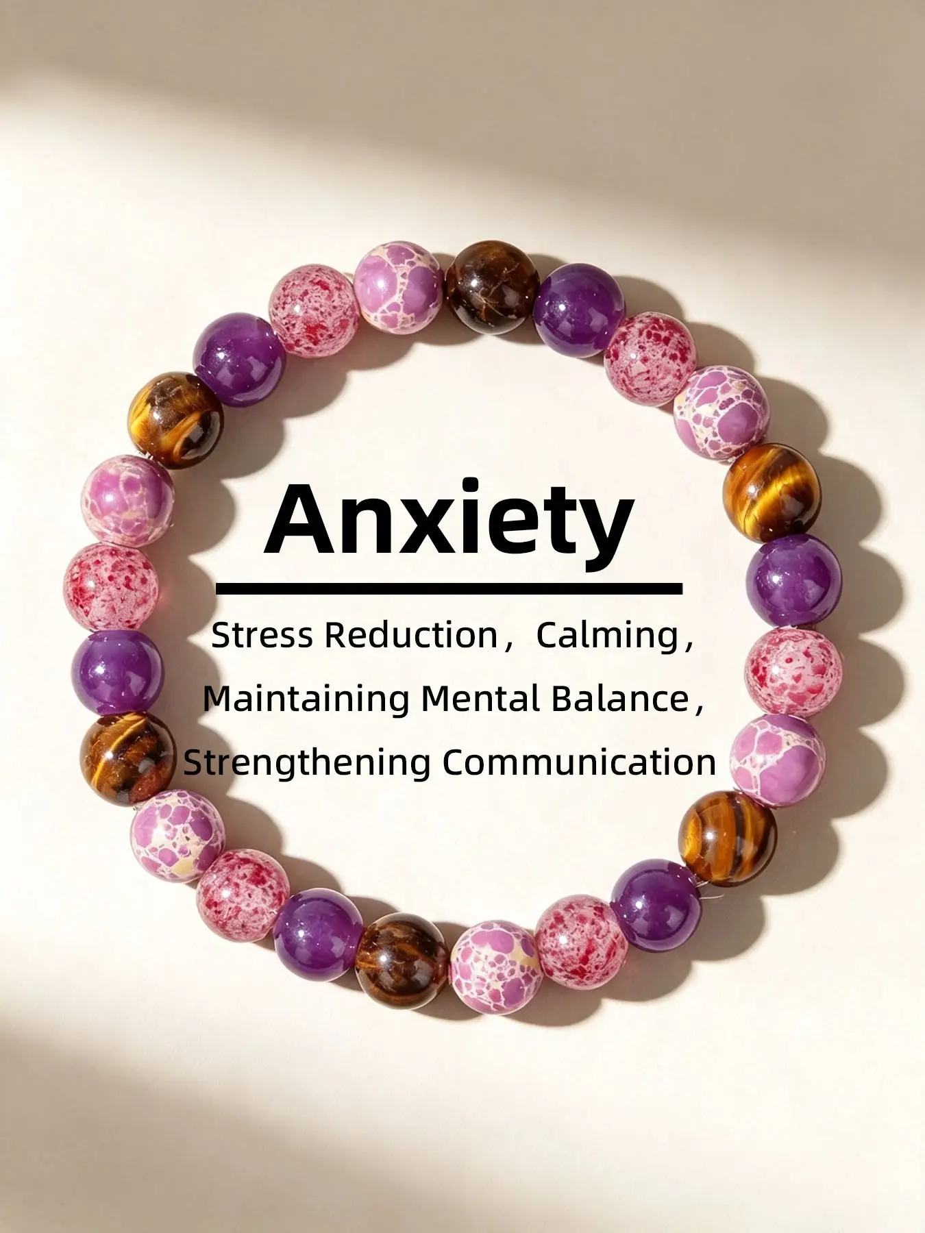 Adjustable Tiger Eye Bead Bracelet, Unique Craftsmanship, Stress Relief, Mental Balance, Improved Communication, Anxiety Relief, Natural Stone Jewelry