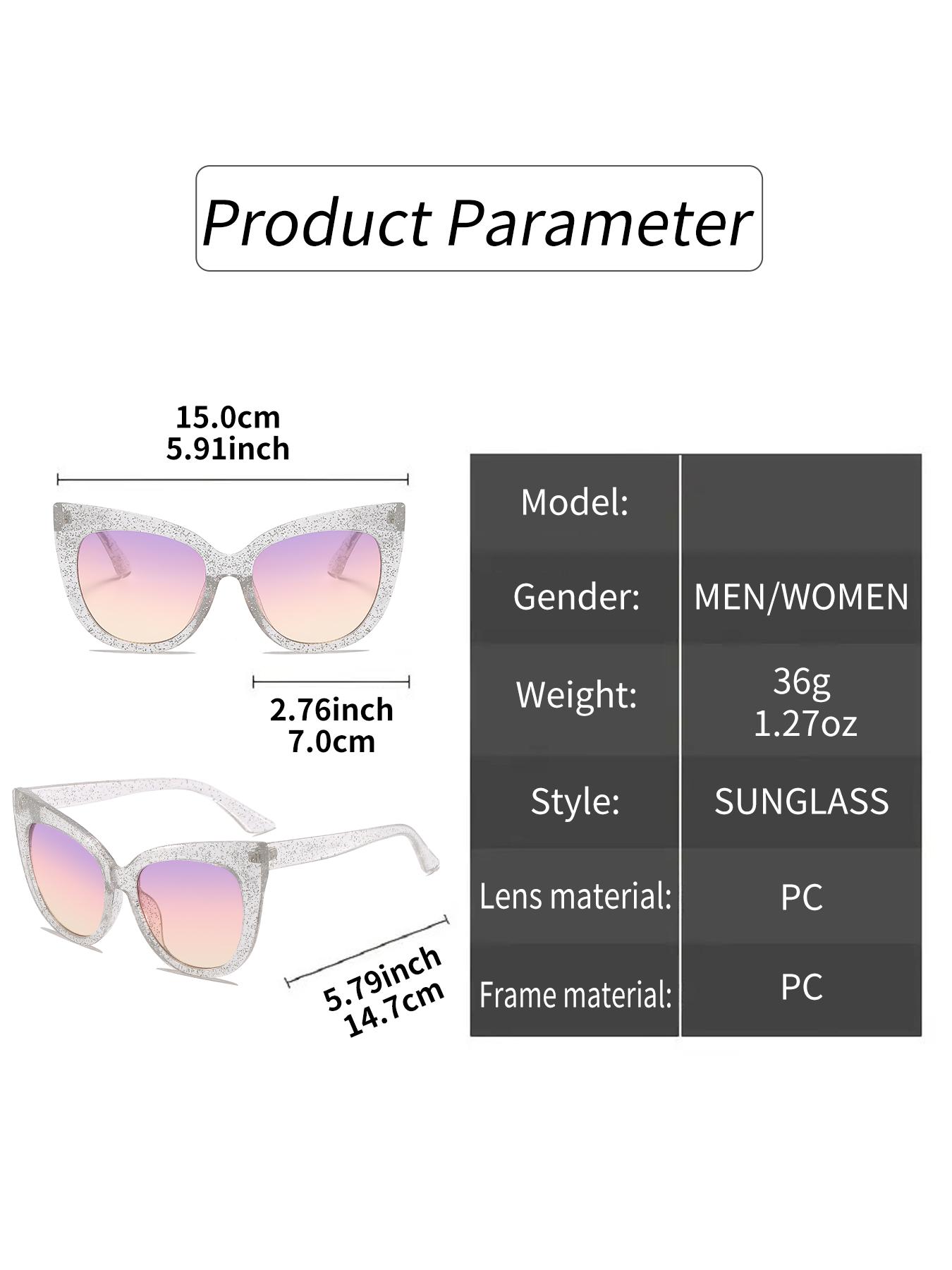 Unisex Simple Style Plain Color Leopard Pattern Cat Eye Sunglasses (1 Pair), Trendy Casual Sunglasses for Everyday Use, Fashion Accessories for Outdoor Activities