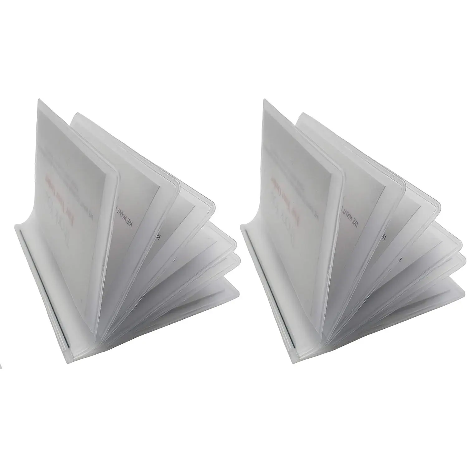 Pack of 2 Wallet Inserts Clear Plastic Vinyl Picture  Card Holder Trifold 6 Page