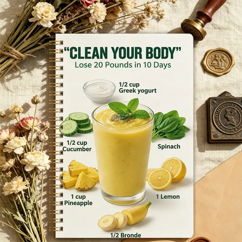 1pc Detox Smoothie Recipe Notebook for Cleanse & Weight Loss, Track 10-Day 20-Pound Slim Plan, Portable Journal for Fat-Loss Drink Combos, Healthy Meal Prep & Body Cleanse Inspiration Log Women's clothing
