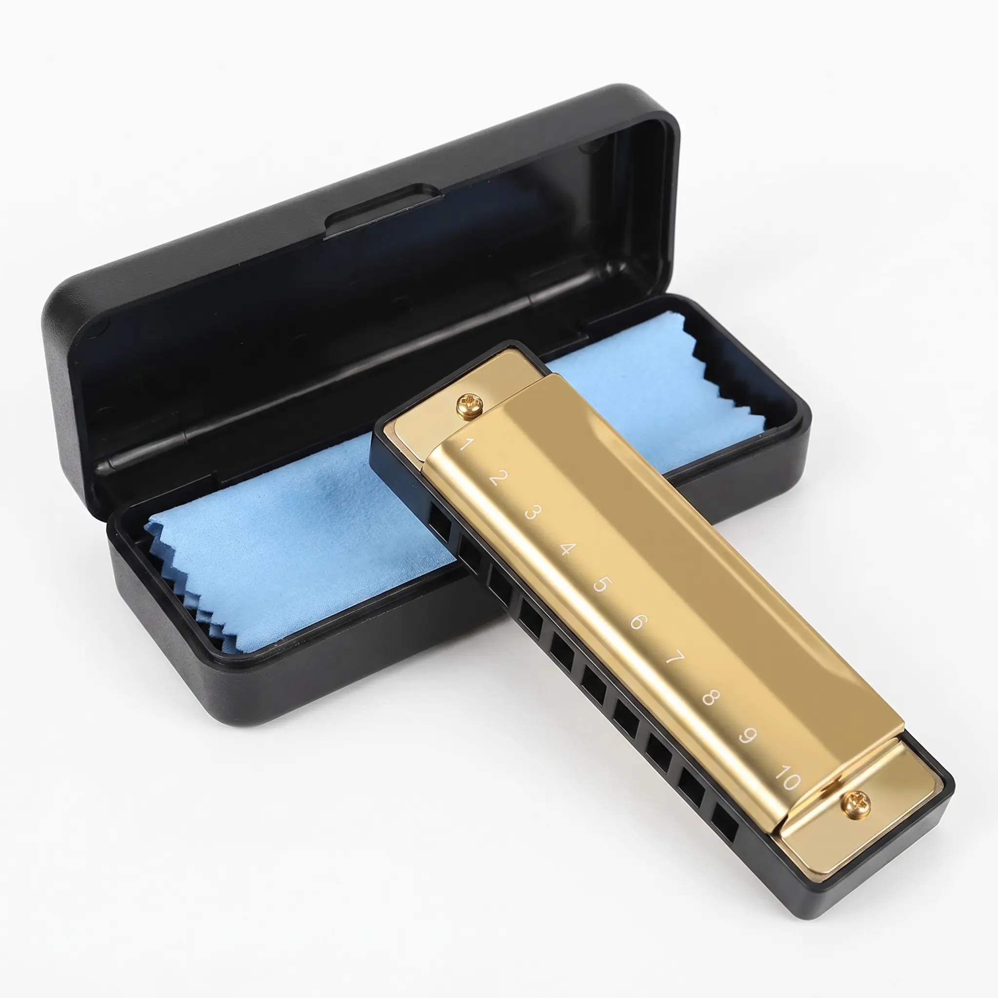 Colorful Metal 10-Hole C-Tune Harmonica, Beginner Instrument for Kids and Students, Self-Learning Musical Tool for Boys and Girls