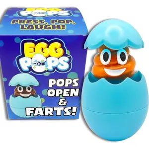 Talking Easter Egg Toy - Figure Pops Up & Plays Sounds, Easter Basket Stuffers for Teens, Interactive Kids Toys Funny Gag Gifts, Cute Collectible Spring Character (Blue)