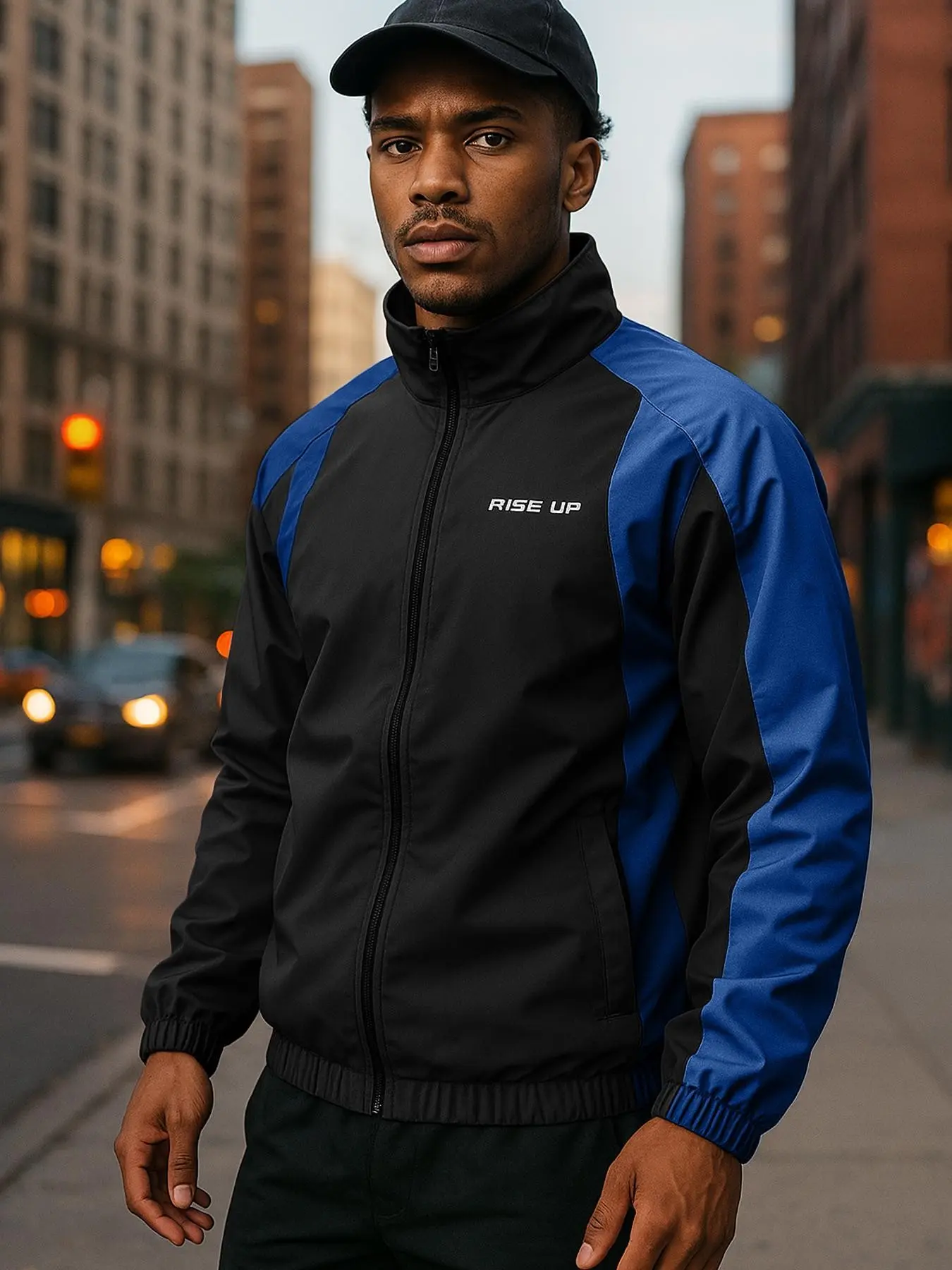 Men's Spring & Fall Long Sleeve Zipper Jacket, Asymmetrical Design, Fitted Street Style, Plain Pattern, Outerwear for Casual Wear