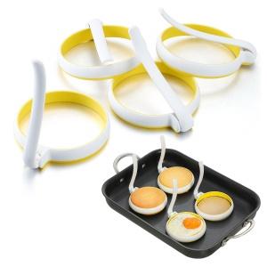 4-Pack Non-Stick Silicone Egg Rings with Foldable Handle, Round Egg Mold for Breakfast Sandwiches, Egg McMuffins, Pancakes, Frying Eggs – Griddle Accessories for Cooking Egg Forms