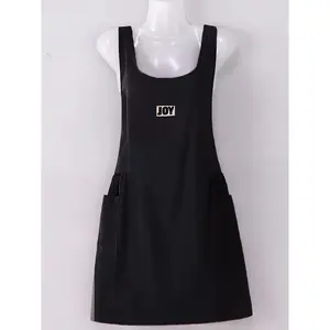 JOY Letter-Patterned Apron# Fashionable Korean-Style Women'S Apron# Practical Kitchen Apron for Families# Women'S Apron# Large-Sized Loose Apron# Comfortable Shoulder-Belt Apron for Home Cooking# New Style Durable Trendy Work Uniform
