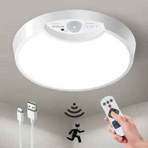 Homelist Battery Powered Ceiling Light with Motion Sensor LED, Rechargeable with Wireless Remote, Adjustable Brightness, Energy-Saving, Easy Install