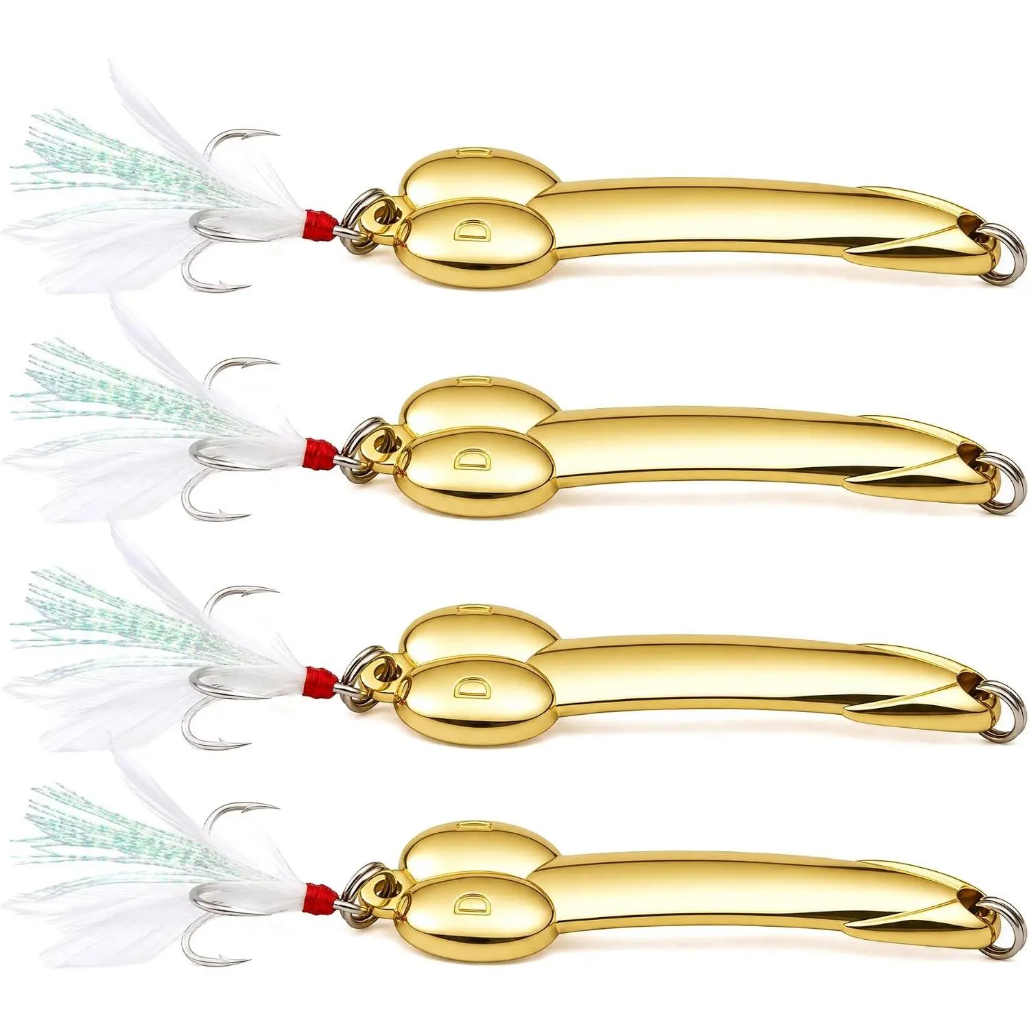 4Pack Funny Fishing Lures for Men Saltwater Fishing Lures Set Metal Jigging Spoons for Bass Fishing Crank Baits Topwater Lures Tackle Gear for Mackerel Striper Bluefish