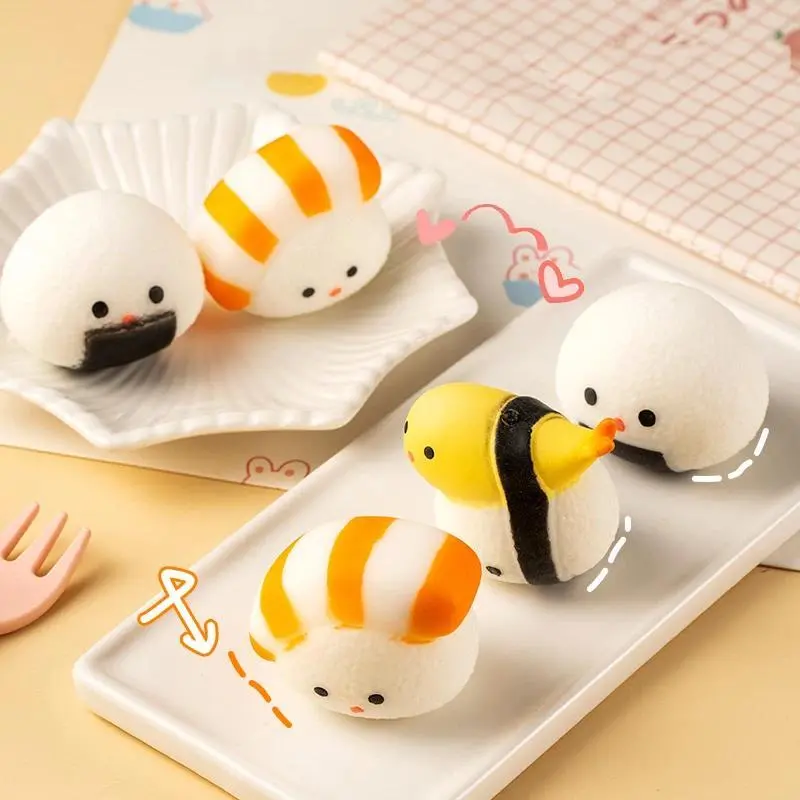 Sushi Squishy Food Simulation Toy Soft Sensory Squeeze Anti Stress Ball Mochi Squishy Abreact Vent Toy Party Gift Bag Stuffers