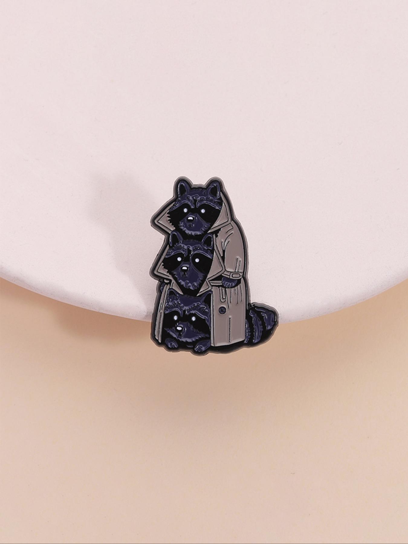 Cute Raccoon Design Brooch, Durable Metal Pins, Hat Pins, Fashionable Clothes Accessories for Women & Men, Trendy All-match & Exquisite Brooch for Birthday Gift, Fashion Accessory