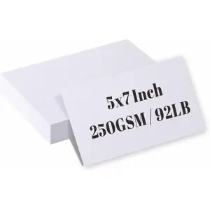 50 Pack 5x7 White Cardstock Paper, Thick Index Card for Printer, 92lb/250GSM Heavyweight Blank Card, Postcards, Wedding Invitation, DIY Crafting, Greeting Card Making