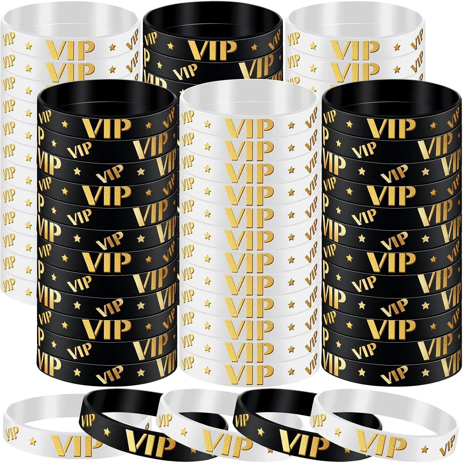 80 count VIP Wristbands Events  VIP Bracelets, |  Rubber Bands for Party Club Bar Concert Wedding Festivals, Custom Bracelets for Men Women Event Supplies