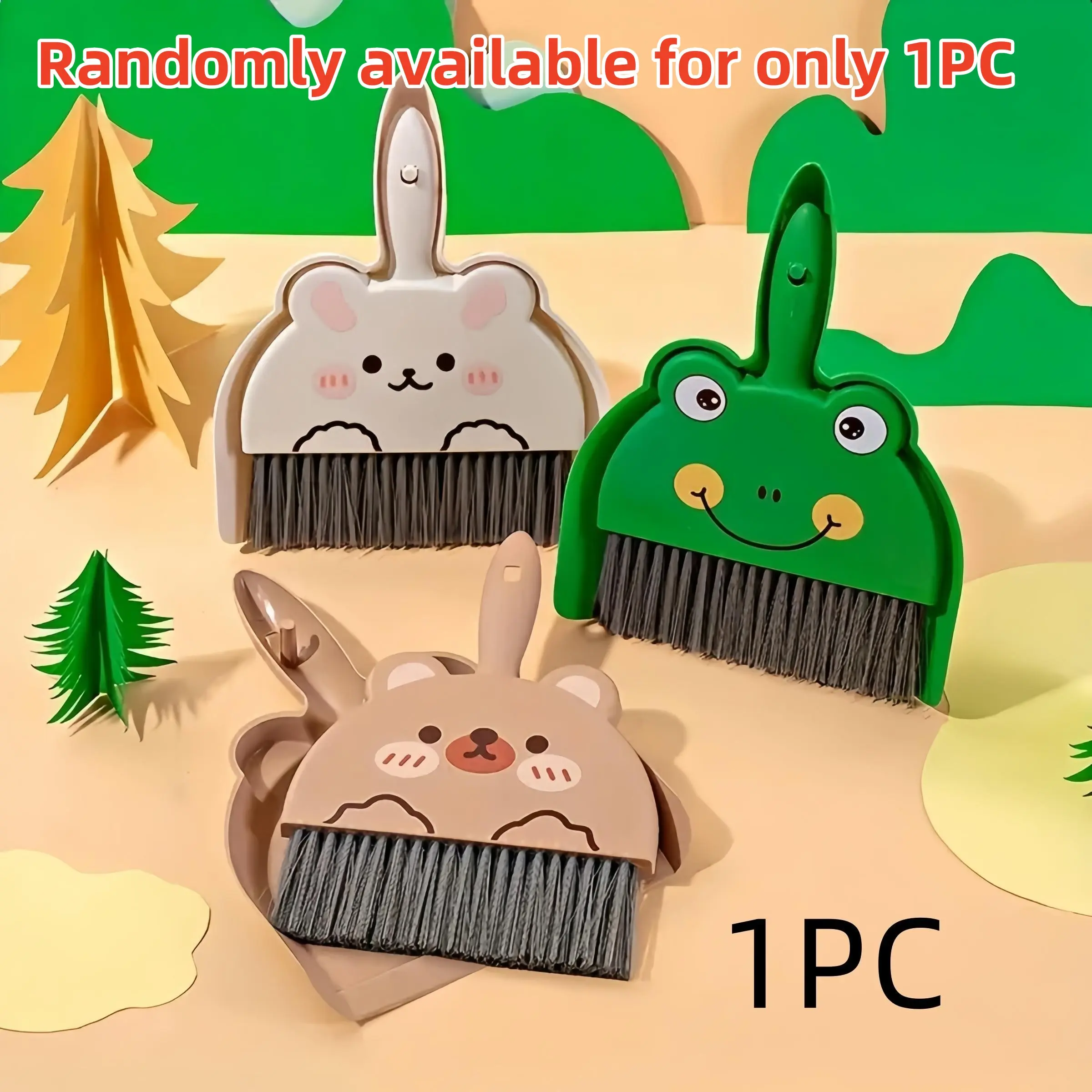 Random Color Desktop Mini Broom and Dustpan Set, Ideal for Living Room Countertops, Home, Kids, Students, Pets, 1 Broom + 1 Dustpan