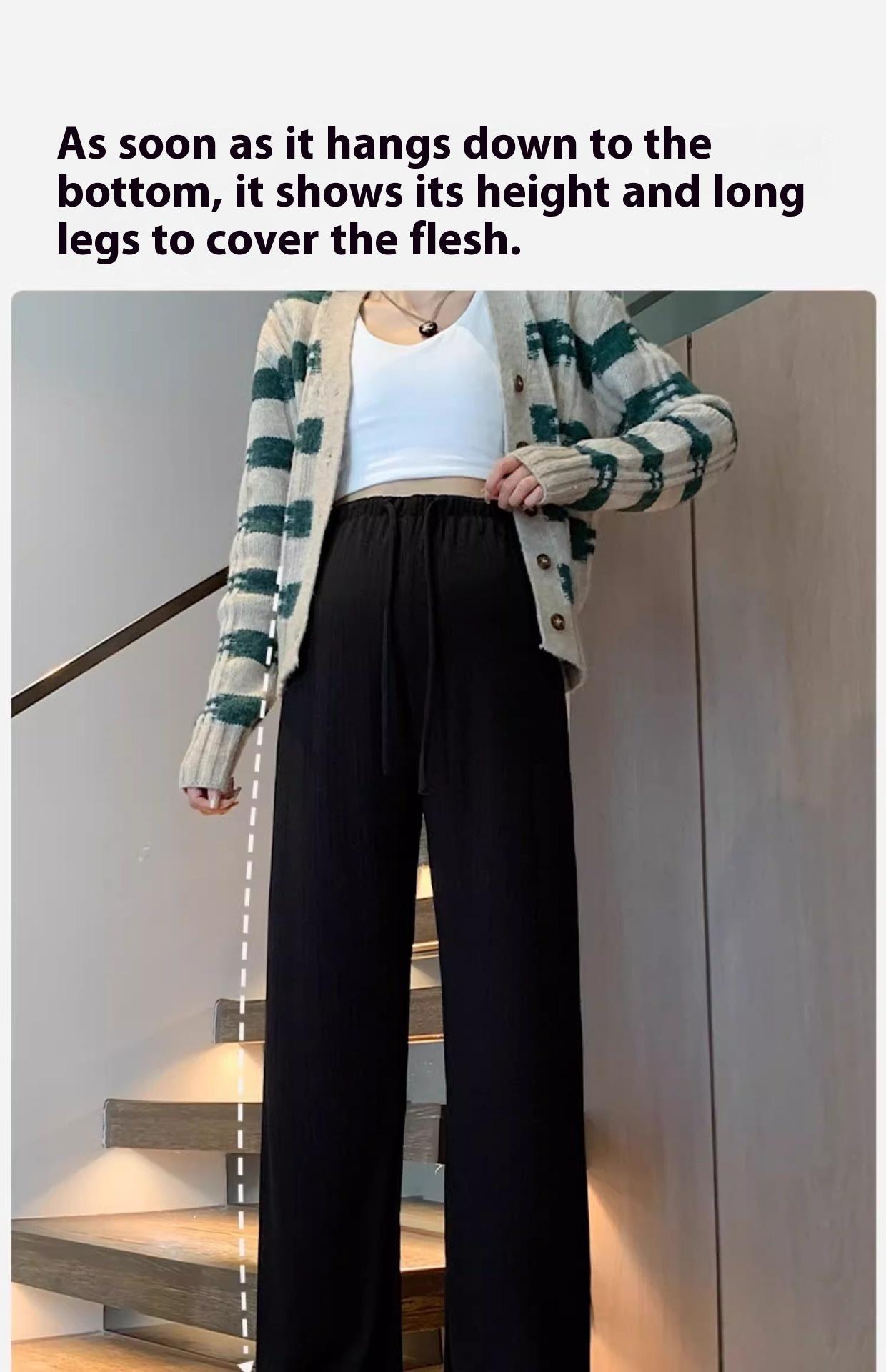 New Maternity Pants Spring and Fall Summer Petite No Toddler Drawstring Straight Pants Wide Leg Pants Pants Maternity Wear