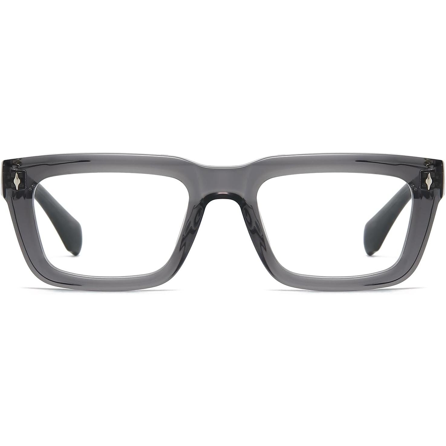 Sutton Retro Rectangle Acetate Thick Glasses Frame Prescription Optical Eyewear for Women Men 53-21-148mm