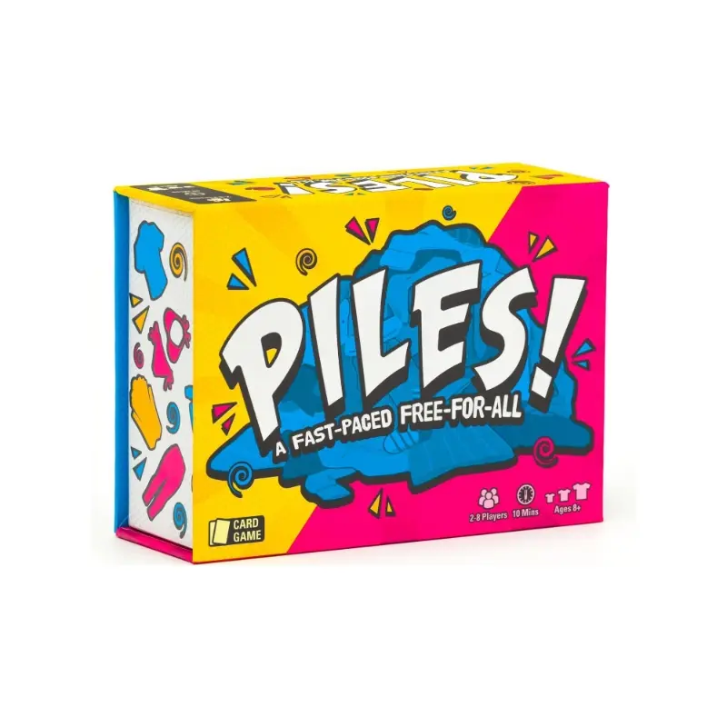 Piles Card Game, A Fast‑Paced Free‑For‑All, Clothes Stacking Family Party Game for 2‑8 Players, Quick Reflex Game for Kids Teens Adults