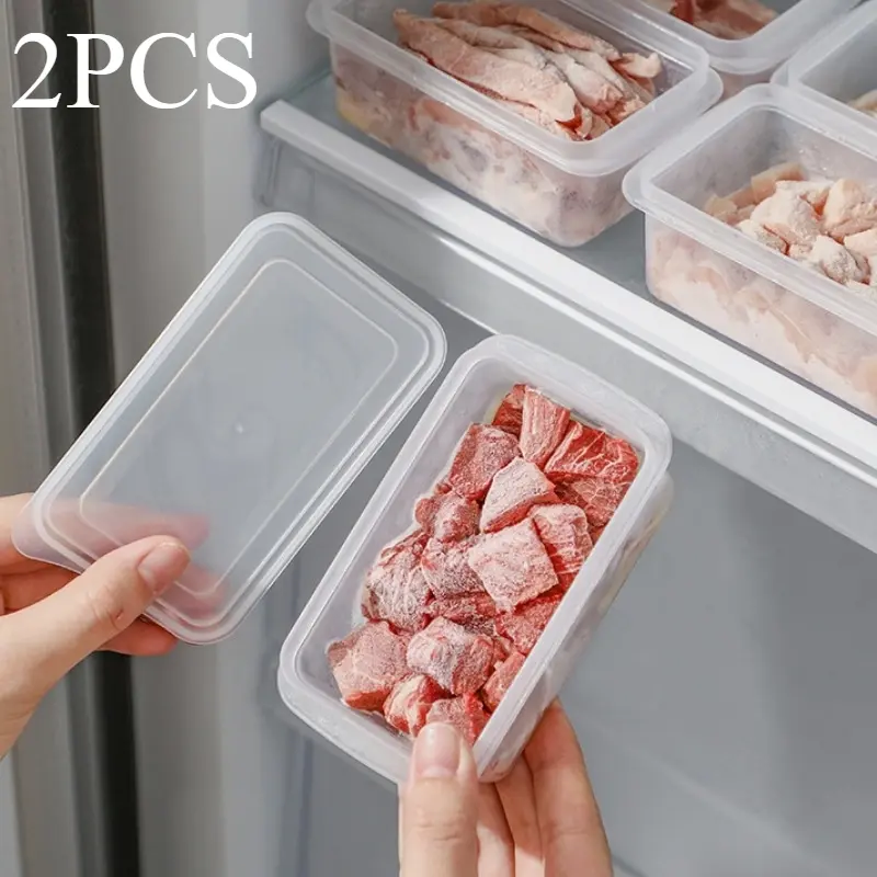 2pcs/set Household Kitchen Sealed Preservation Box, Refrigerator Frozen Storage Box, Food Packaging Box, Outdoor Camping Portable Storage Box