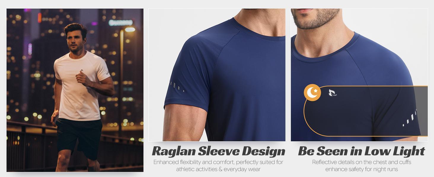 Baleaf Mens Cooling Workout Shirts Short Sleeve Athletic T-Shirts Quick Dry Moisture Wicking UPF 50+ Sun Protection Gym Running Activewear