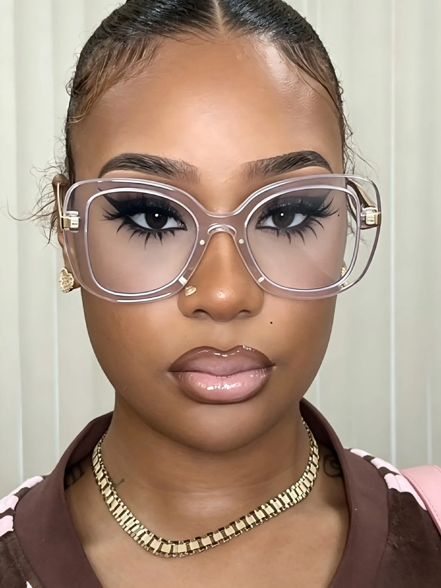 Square Heart Decorative Cat Eye Glasses, European and American Style, Fashionable Eyewear for Women, Instagram Street Style Accessories