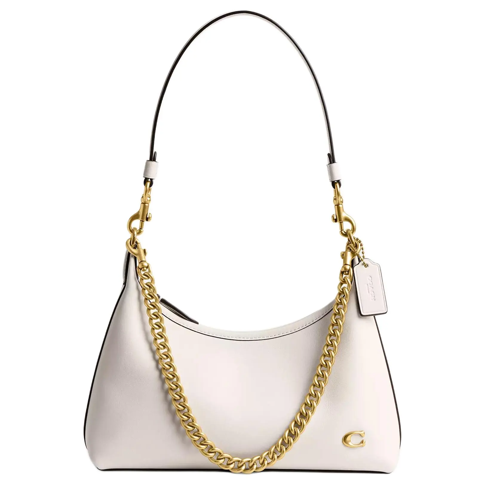 Coach Juliet 25 Leather Crossbody Handbag for Women, Logo-Zip Closure, Chalk Color