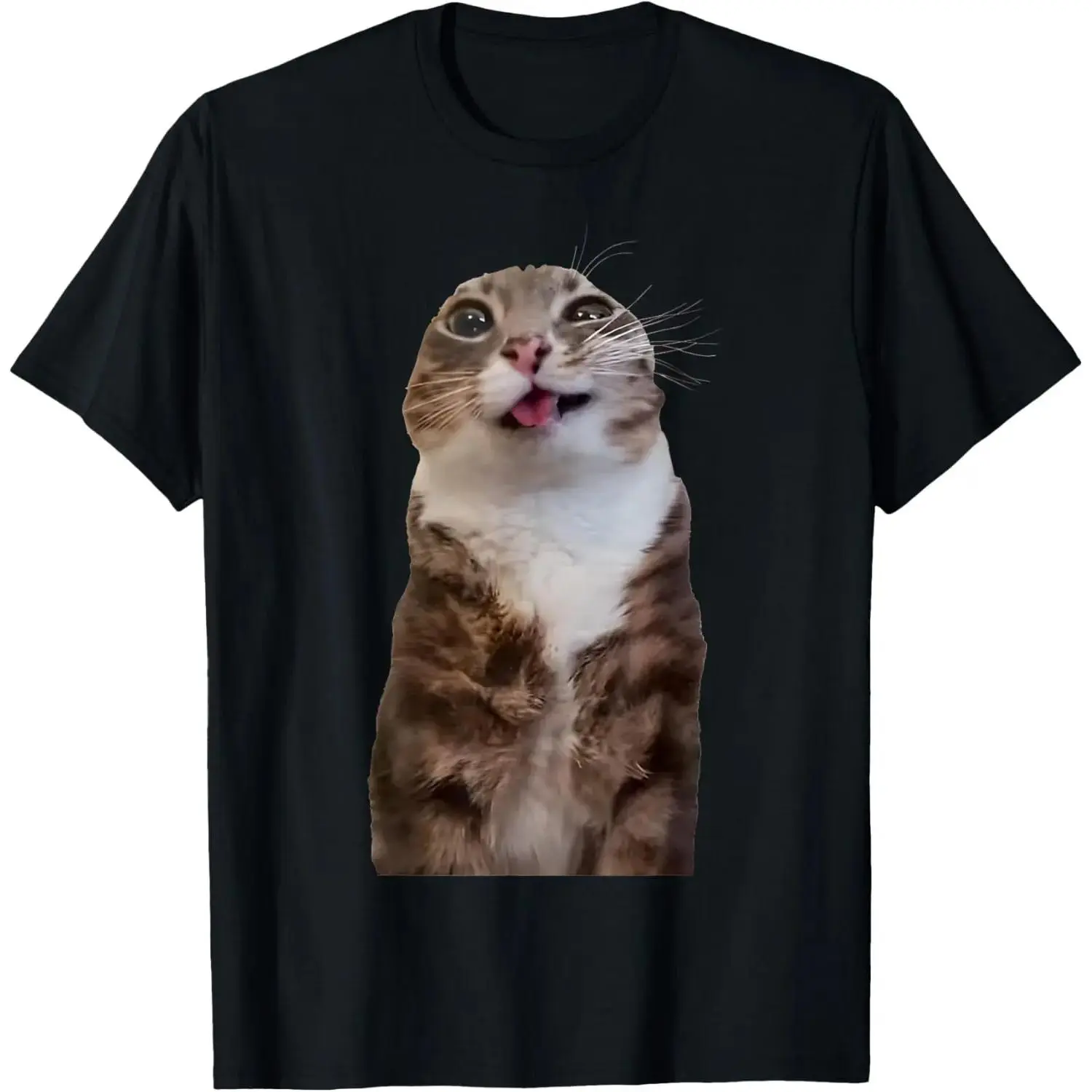 Cotton Graphic Tees Streetwear Gifts Rigby Cat Funny Rigby Cat Meme Rigby Cat Silly Cat Trendy T-Shirt Casual Soft Breathable