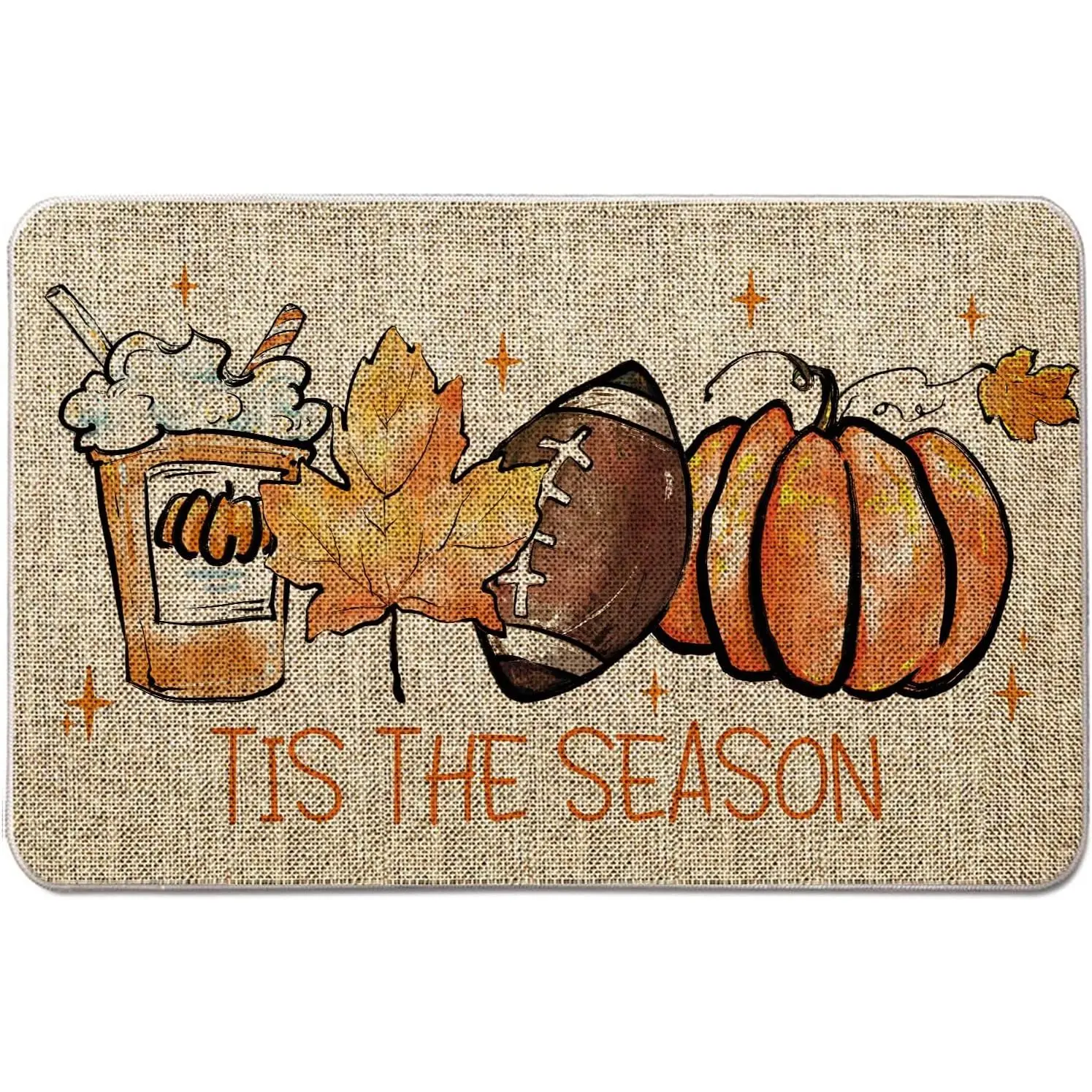 Fall Welcome Door Mat Tis The Season Outdoor Rug Football Pumpkin Doormat Entrance Rugs Autumn Farmhouse Home Kitchen Bathroom Decorations Floor Front Door Mats