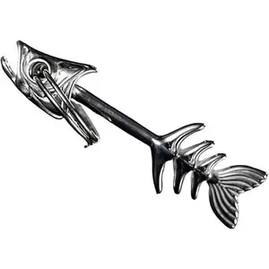 Vintage Fishbone Keychain Charm Y2K Gothic Punk Metal Bag Pendant Retro Silver Fish Skeleton Car Key Ring Cool Statement Gift for Friends