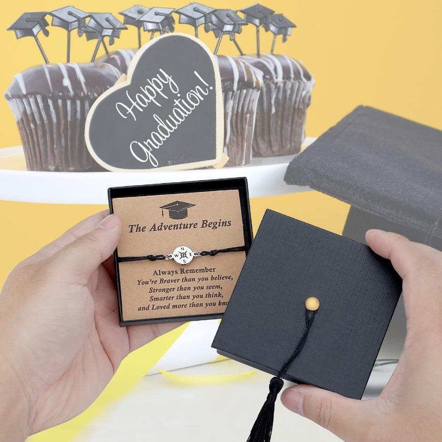 Graduation Gifts for Her Him Kindergarten Class of 2026 Cool High School College Graduation Gift 5th 8th Grade Teen Girl Boy Bracelet Women Jewelry Cards Middle School Nurse Senior Daughter Student Adjustable Cuffs