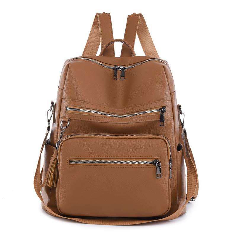 Vintage PU Backpack Casual Large Capacity Women's Backpack