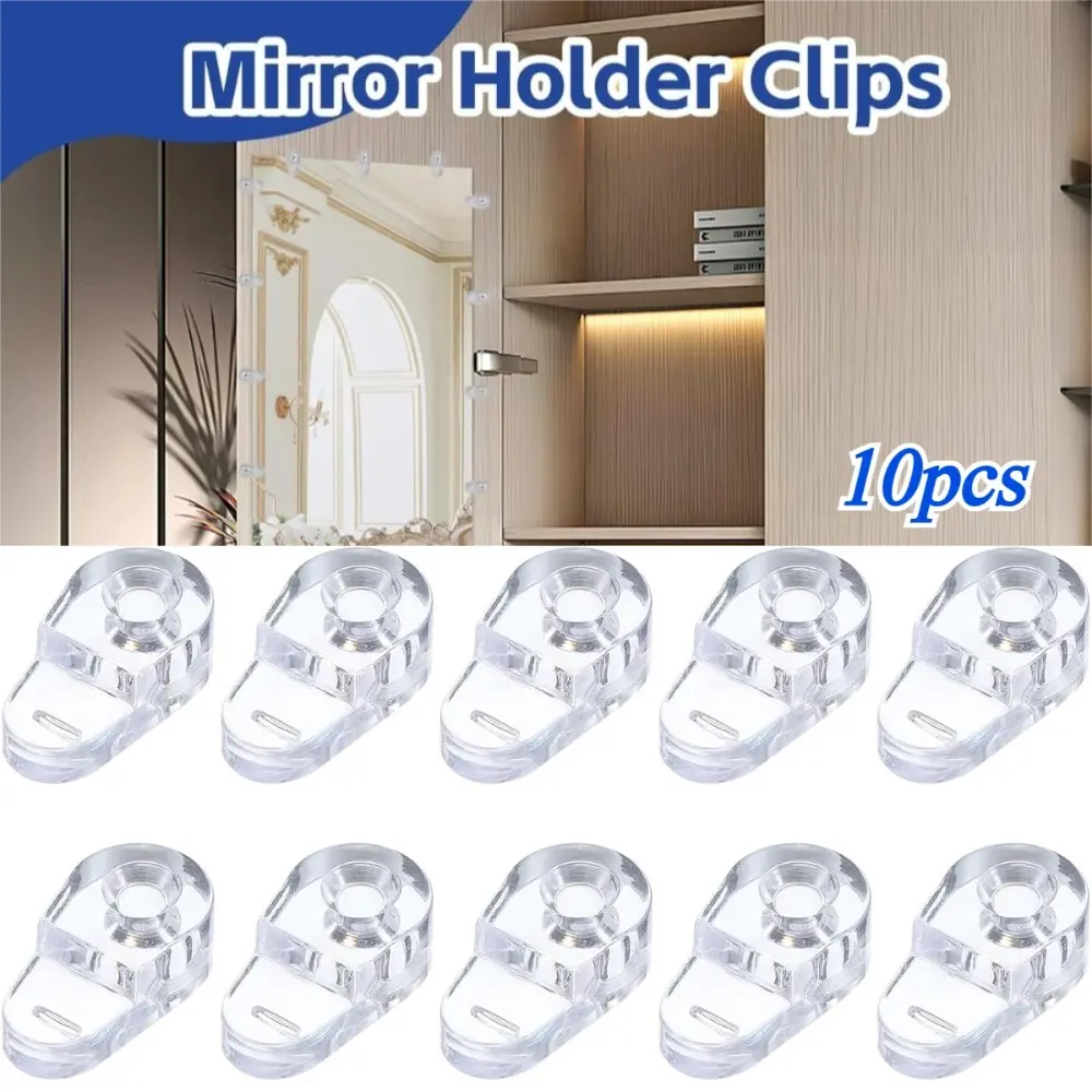 10pcs glass mirror buckle clip glass mirror shelf bracket wardrobe mirror fixed clip glass mirror buckle clip door clip door frame window buckle bracket odd panel bracket glass bracket mirror holder