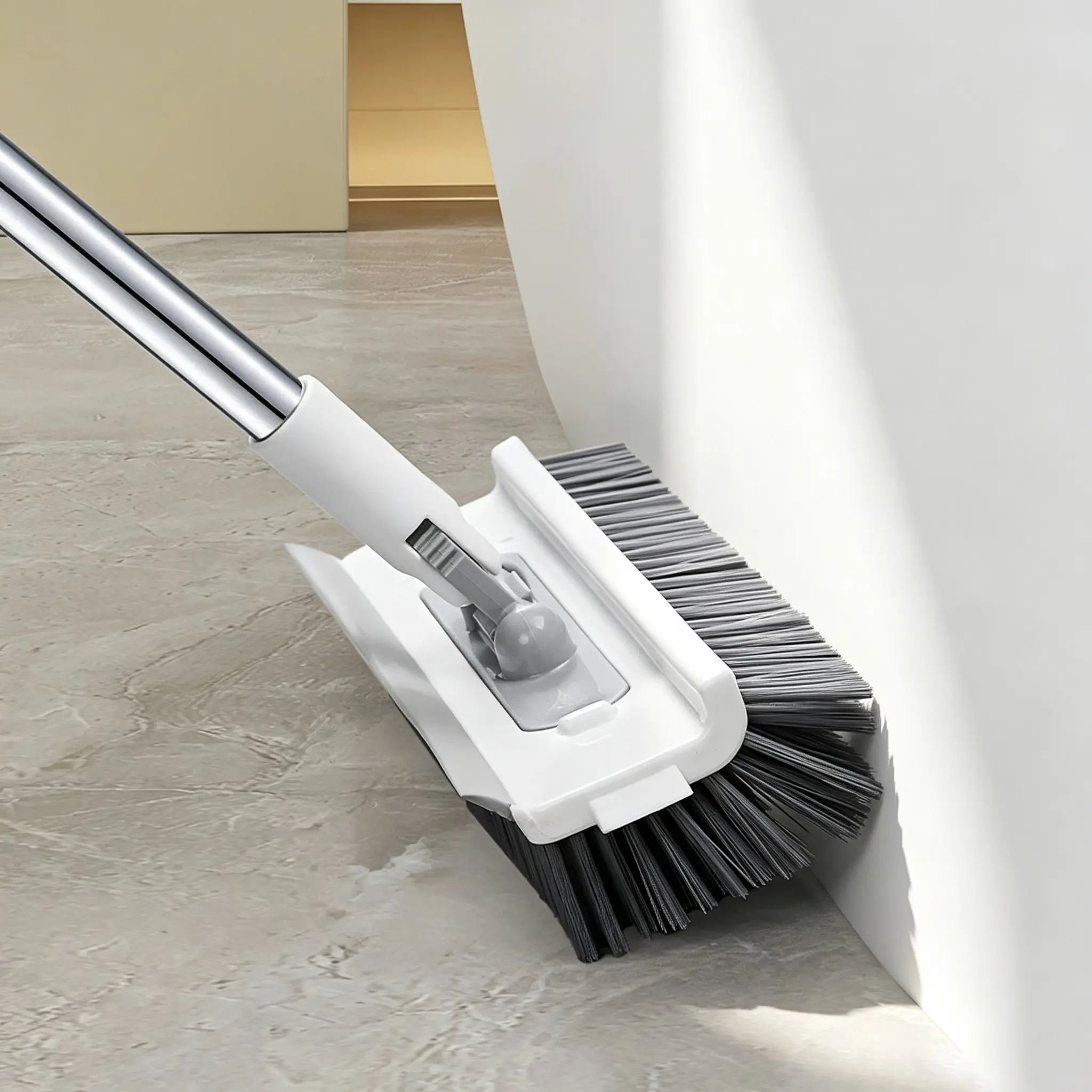 Bathroom Brush, Floor Scrubber, Multi-Functional Tile Cleaner, Long Handle Cleaning Brush, Ideal for Bathroom and Kitchen Use, Bathroom Cleaning Tool