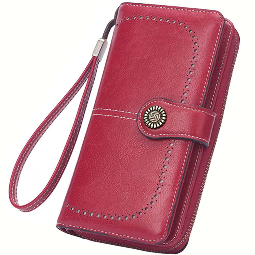 Women Large Wallet Leather Wallets for Woman Long Zipper Ladies Clutch Bag Female Phone Purses Card Holder Dual Pouch Wristlet Rfid Wristlet wallets women wallet chain wallet women