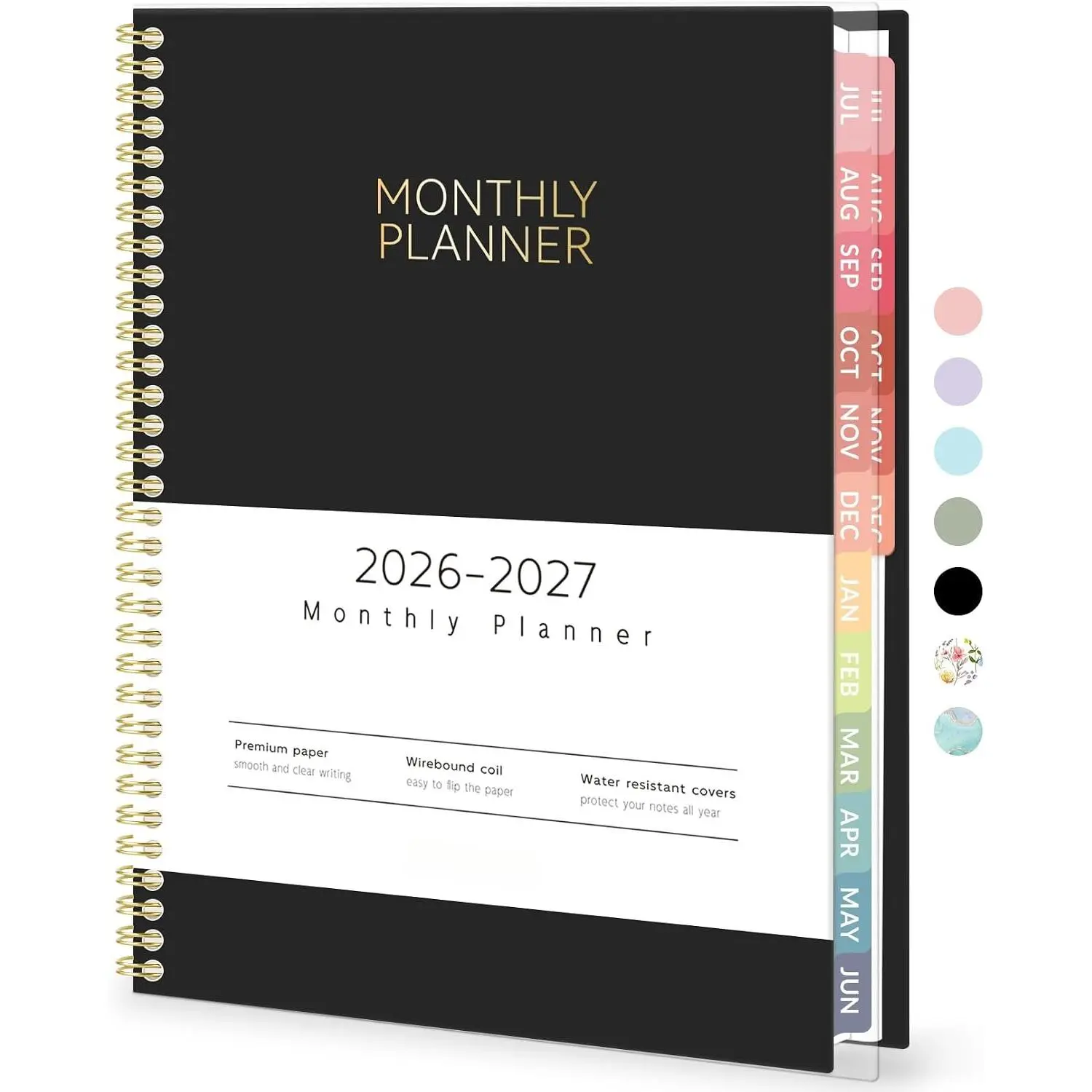 Monthly Planner 2026-2027, July 2026-Dec 2027, 8.5"x11", 18 Month | A4 Academic Planners with Month Tabs, Cute Calendar, Plastic Cover, Thick Paper Agenda, Daily Organizer, School Office &