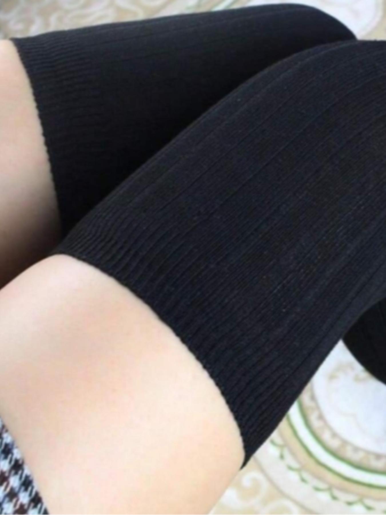 Women's Solid Color Over The Knee Socks, Casual Comfy Warm Knit Style Thigh High Socks for Fall & Winter, Women's Socks for Daily Wear