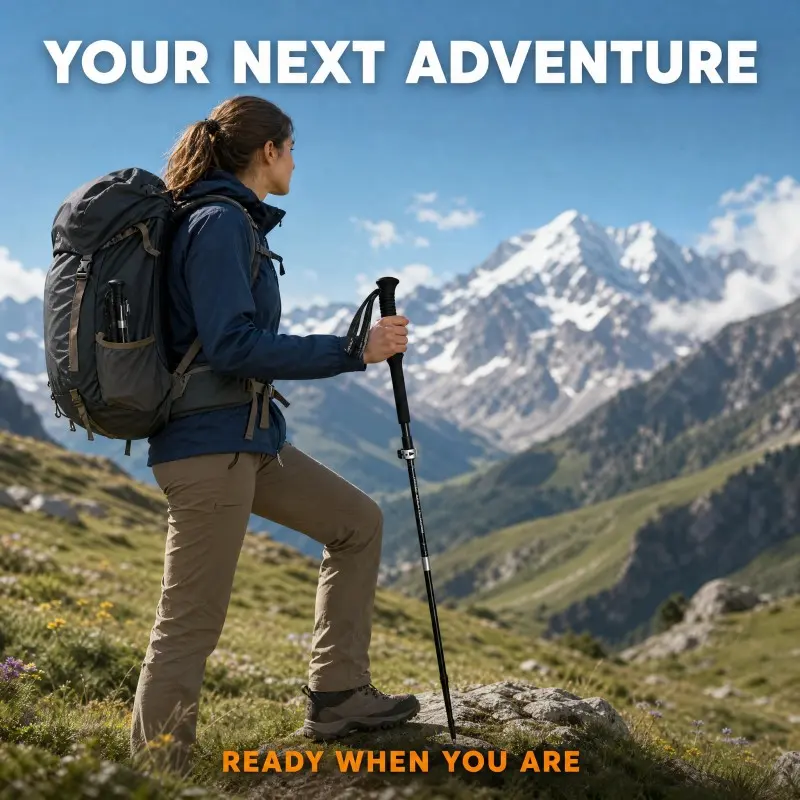 Lightweight Foldable Trekking Poles, Sweat-Proof Eva Grip, 35cm Compact Packable Walking Canes, Ideal for Outdoor Hiking, Camping, Backpacking, Trail Walking, Adventure