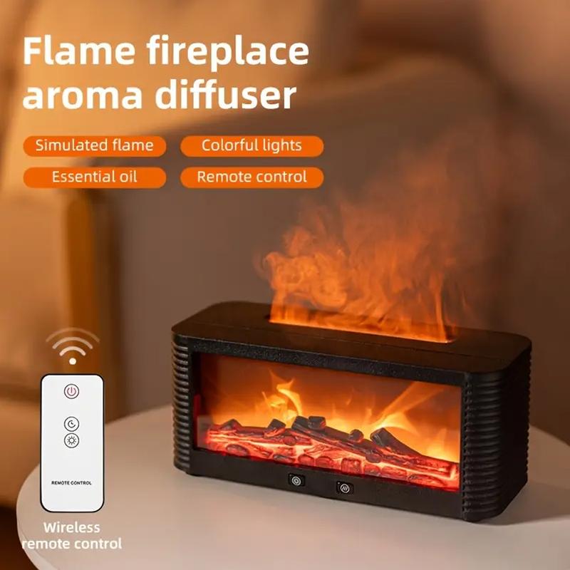 300ml Fireplace Diffuser  Essential Oil Aroma Humidifier with 7 Color Changing LED Lights, Large Flame Effect, Remote Control, Timer & Auto Shut Off for Home, Office, Yoga, Bedroom air humidifier mist
