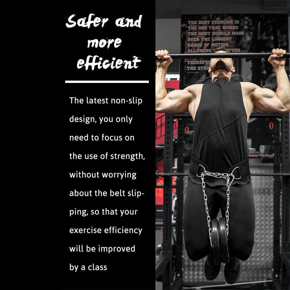 Weight Lifting Belt, 1 Count Workout Pull-ups Belt with Chain, Waist Dip Belt for Weightlifting, Squat, Training, Fitness, Men & Women