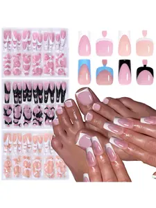 Nail art - 144 pieces of artificial nails for hands and feet - finished nail art stickers - fake nails set - nail wearings