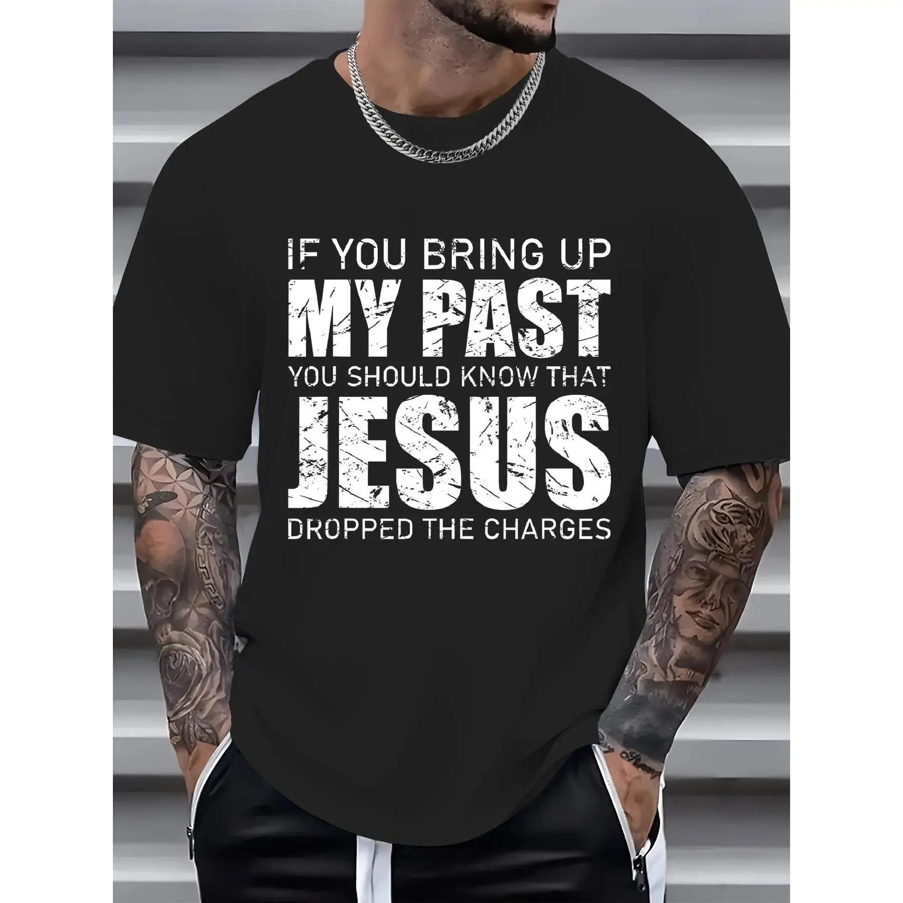 100% Cotton If You Bring Up My Past You Should Know Jesus Dropped Charge T-Shirt, Men's Women's Shirt Top