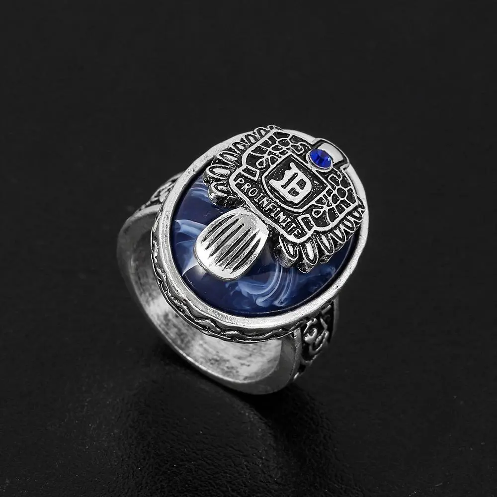 Gothic Band Ring - Hand Engraved Initial Silver Alloy, Customized Engraved Message Fantasy-Themed Statement Jewelry, Goth Gift for Men-Women with A-Z Letters