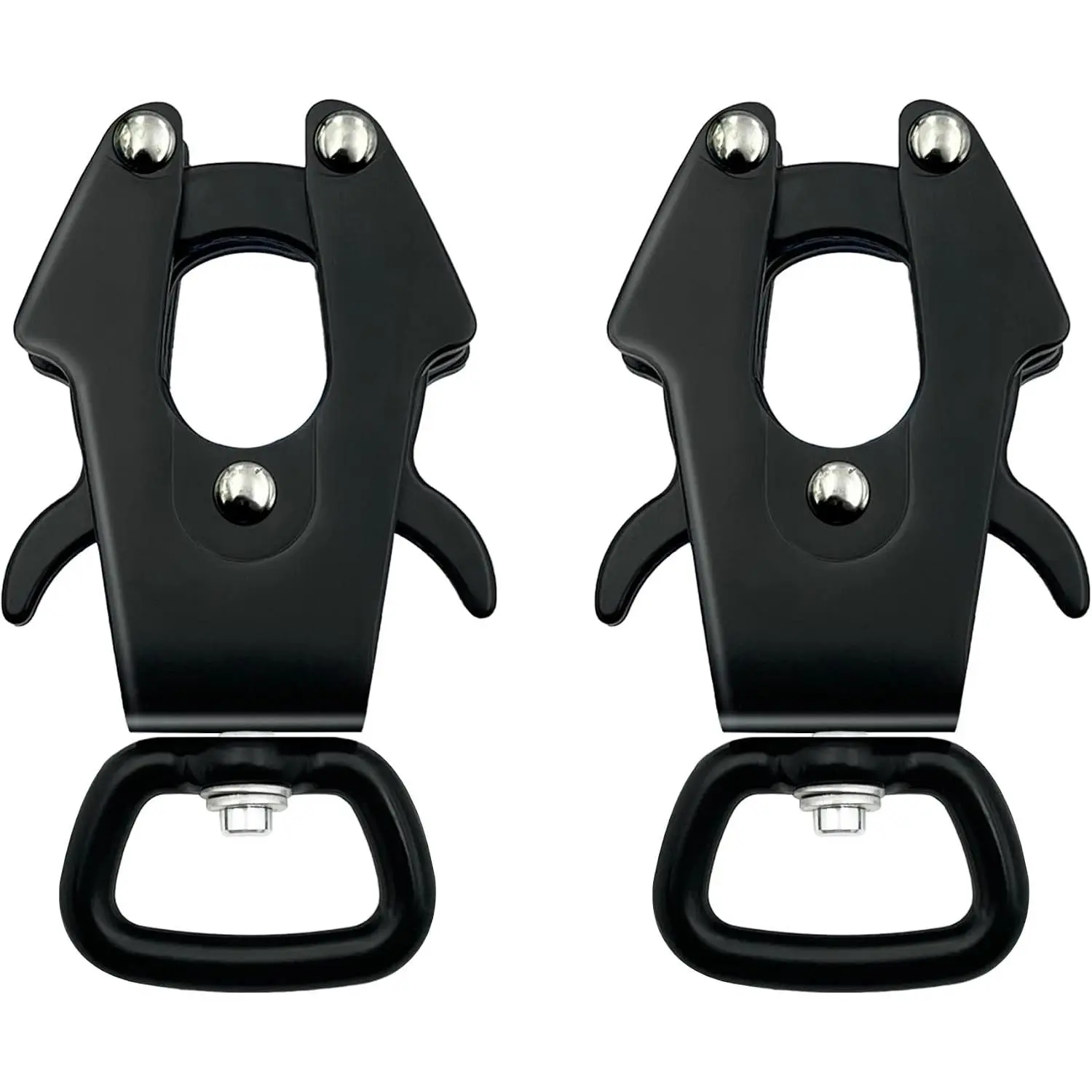 2 Pcs Frog Clip Dog Leash Clasp 360 Degree Swivel Clip Heavy Duty Quick Release and Locking Dog Leash Buckle for Linking Pet Collar (Small (Square x 2))