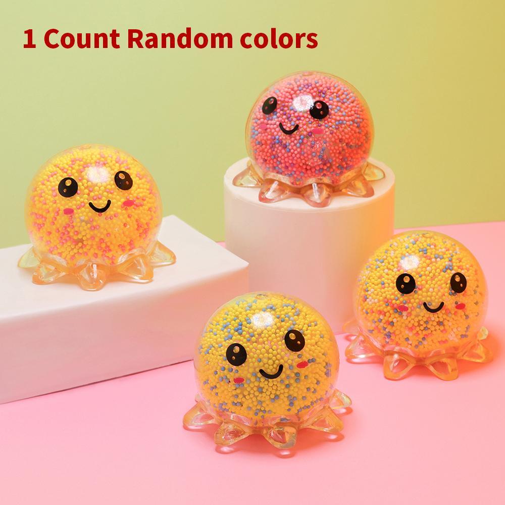 Random Color Octopus Shaped Squeeze Ball, Cute Luminous Squeeze Toy, Stress Relief Toy For Adults, Kawaii Squishies