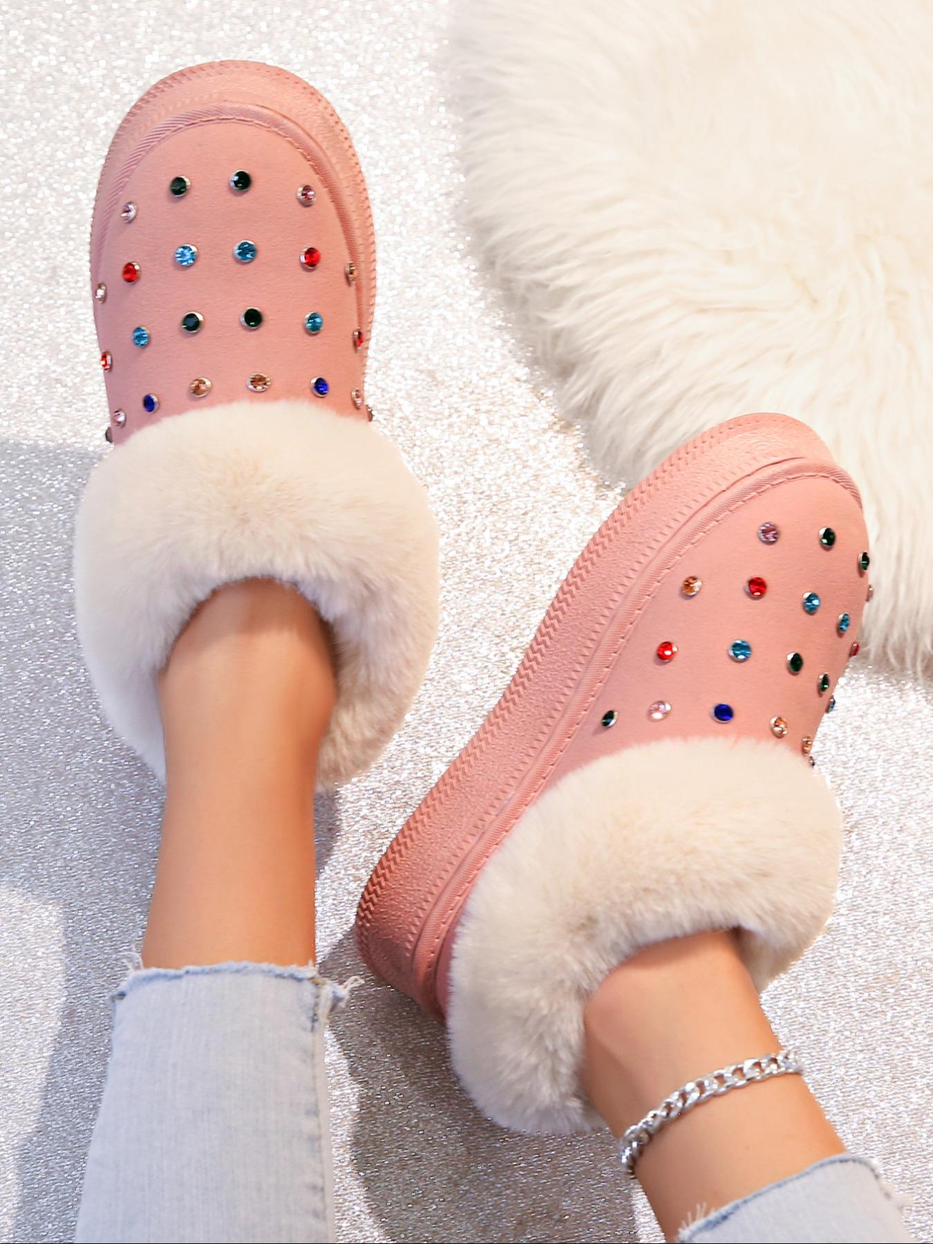 Women's Winter Casual Ankle Boots, Thick Sole Snow Boots, Warm Home & Outdoor Use, Fashionable Round Toe Short Boots, Winter Shoes